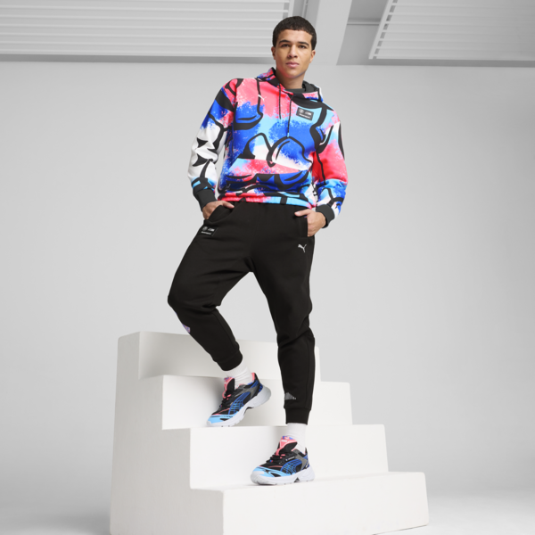 BMW M Motorsport Neon Energy Hoodie Men, PUMA White-AOP, large-ZAF