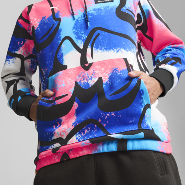 BMW M Motorsport Neon Energy Hoodie Men, PUMA White-AOP, large-ZAF