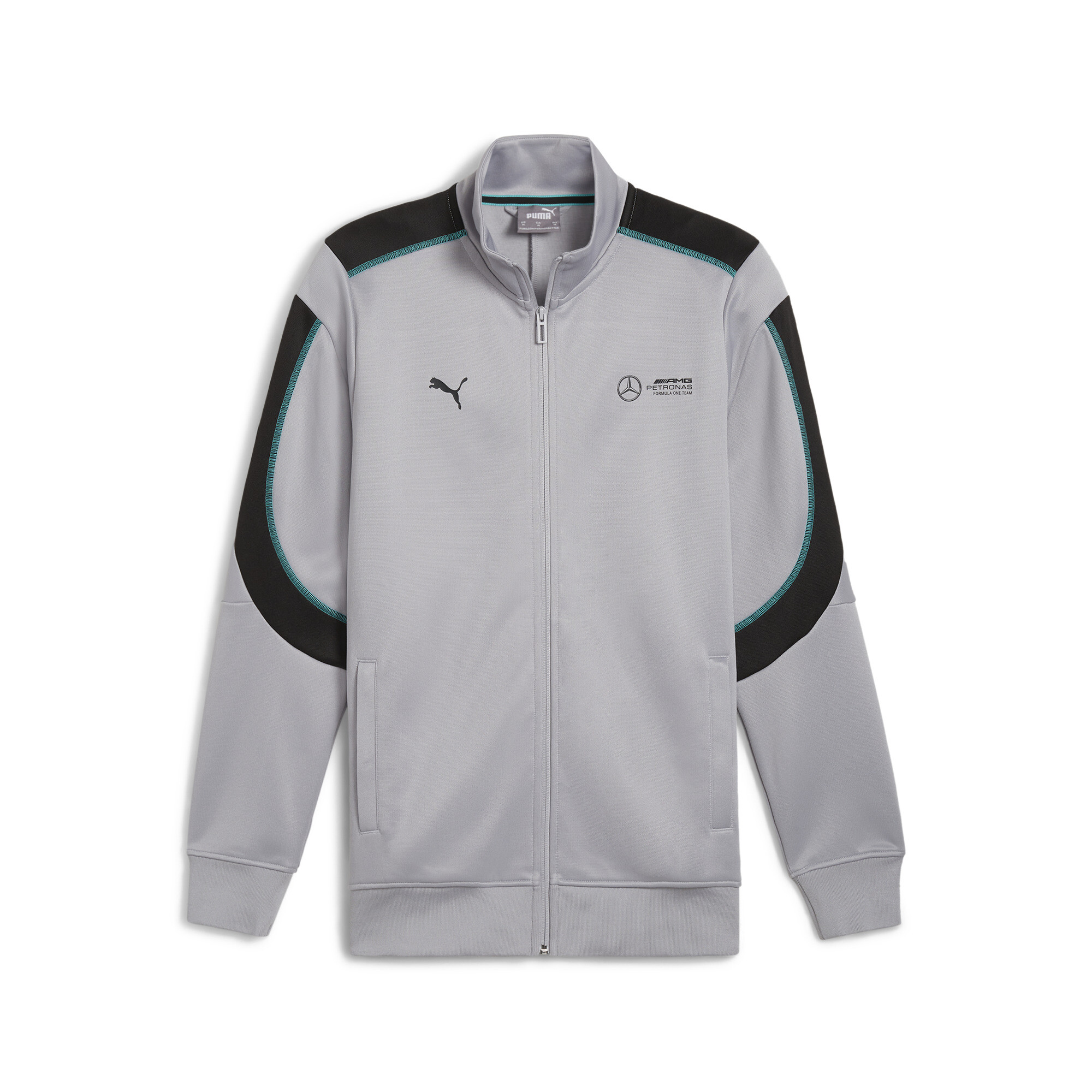 Men's PUMA Mercedes-AMG Petronas F1® MT7+ Track Jacket Men In Gray, Size XL, Polyester