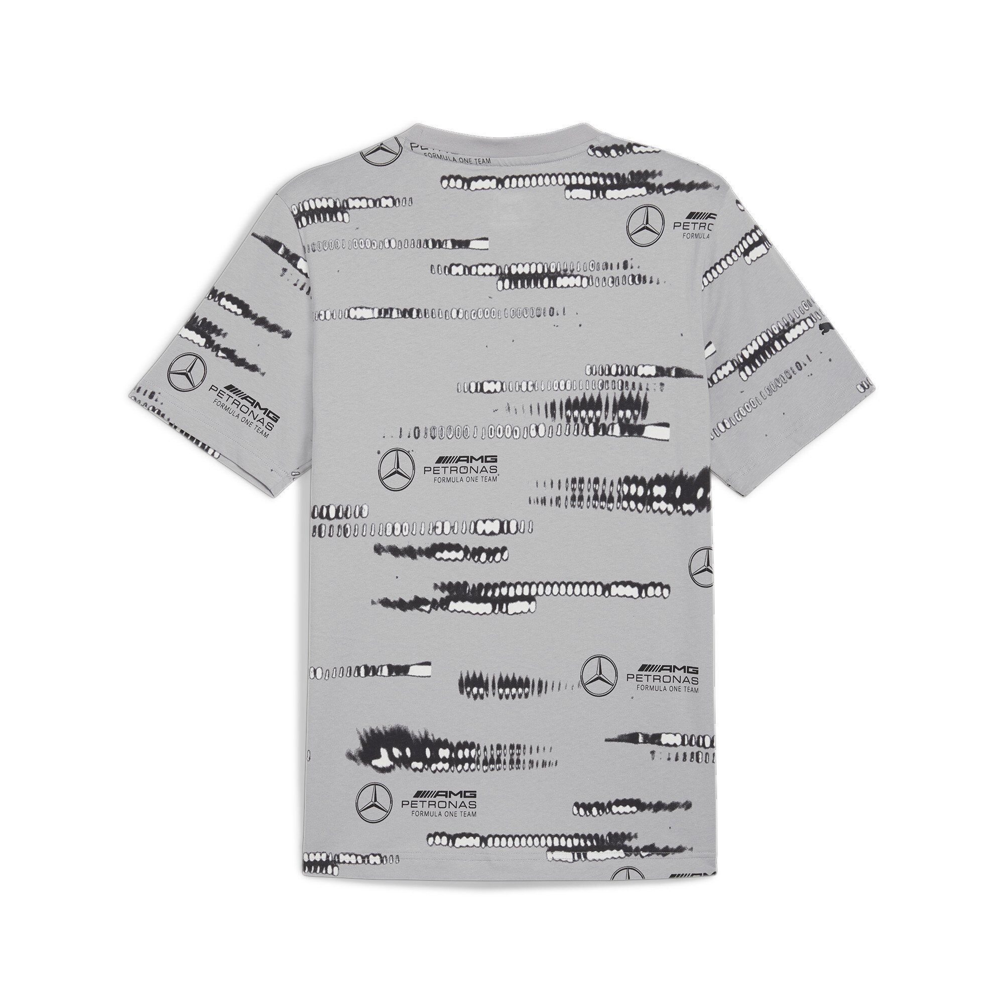 Men's Puma Mercedes-AMG Petronas F1® All-Over Print Logo T-Shirt, Gray, Size S, Clothing