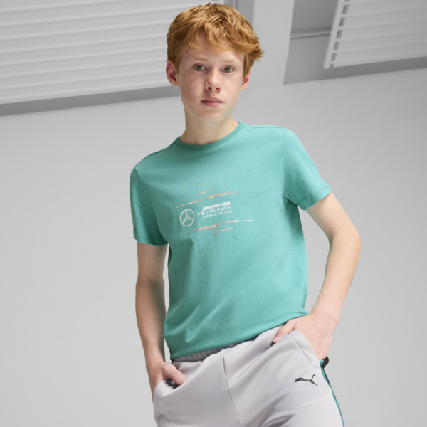 Mercedes-AMG Petronas F1® Logo Tee Youth, Sheen Green, swatch-ZAF