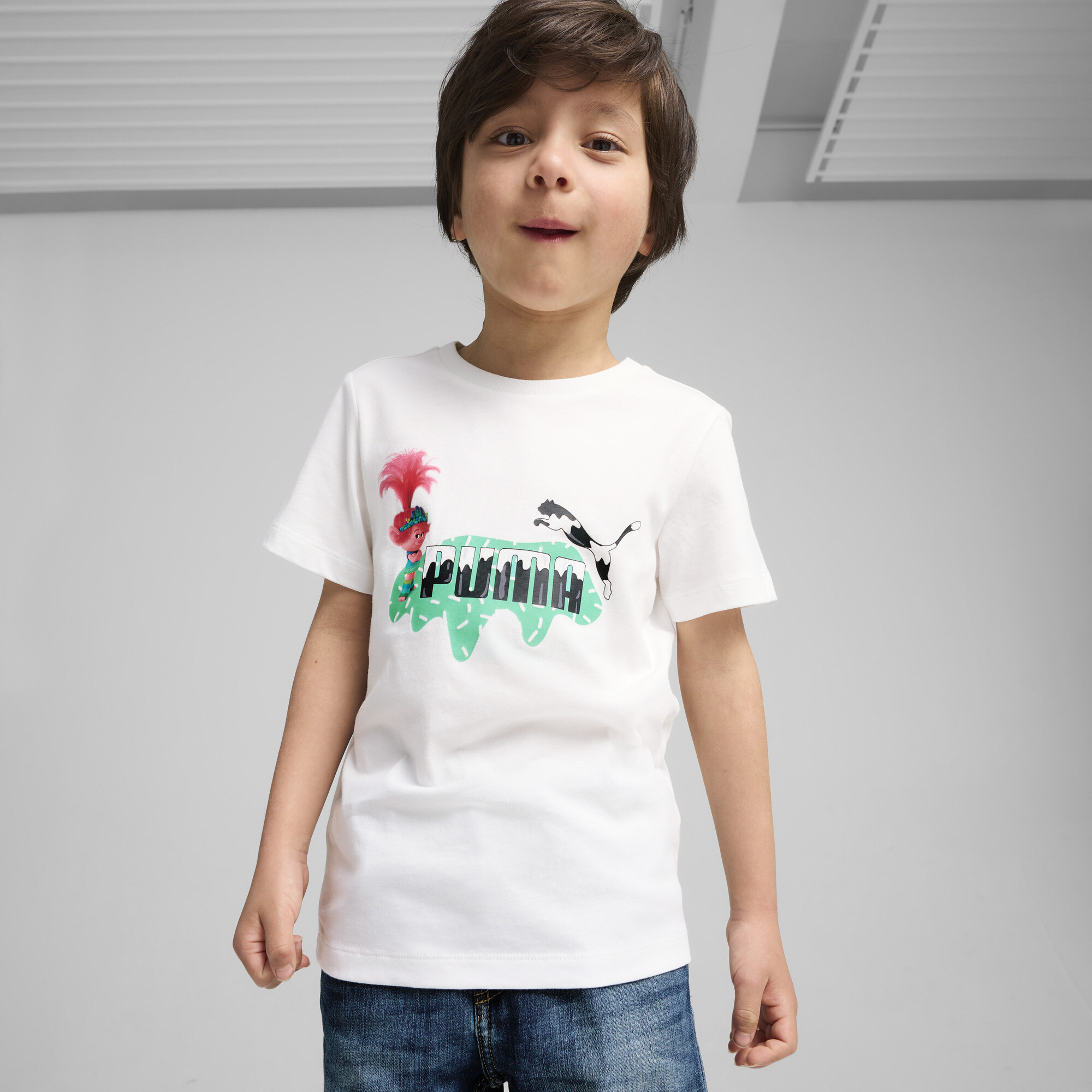 Puma x TROLLS T-Shirt Kinder | Mit Print | White | Größe: 7-8Y