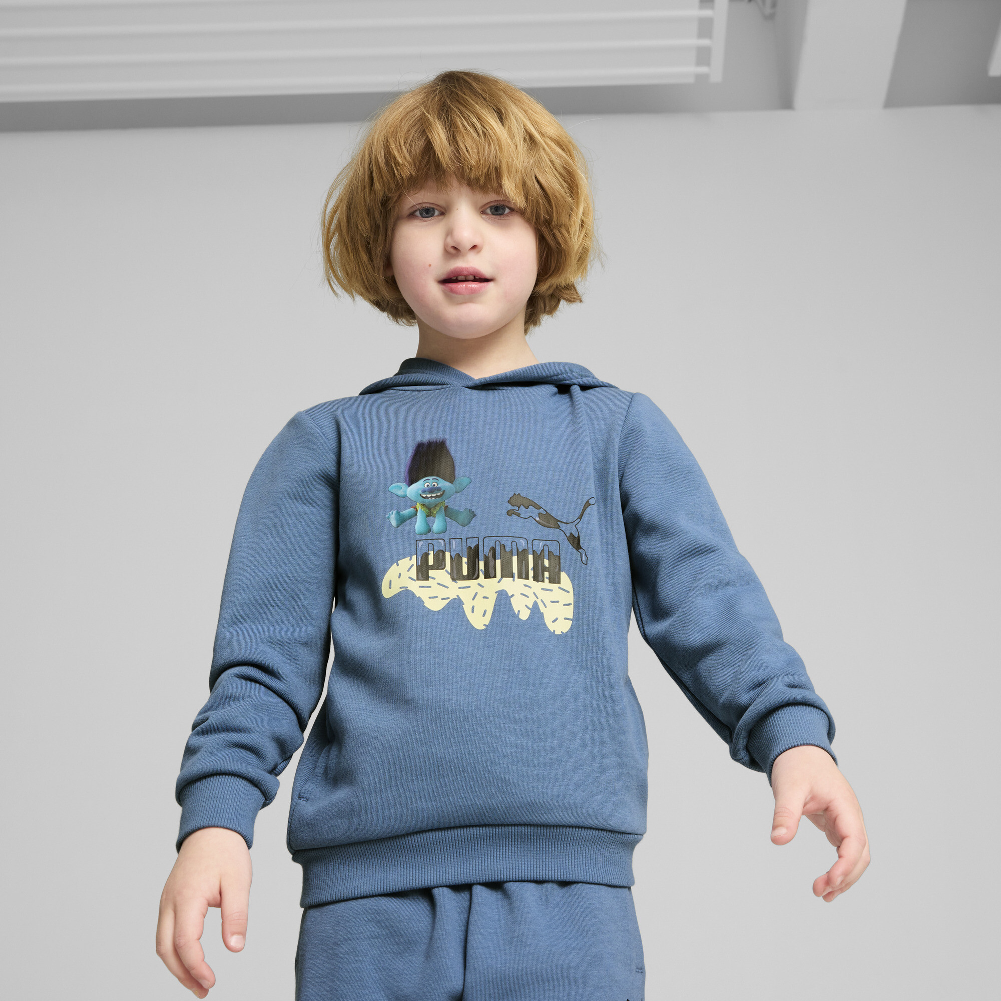 Puma x TROLLS Hoodie Kinder | Mit Print | Blue Horizon | Größe: 4-5Y