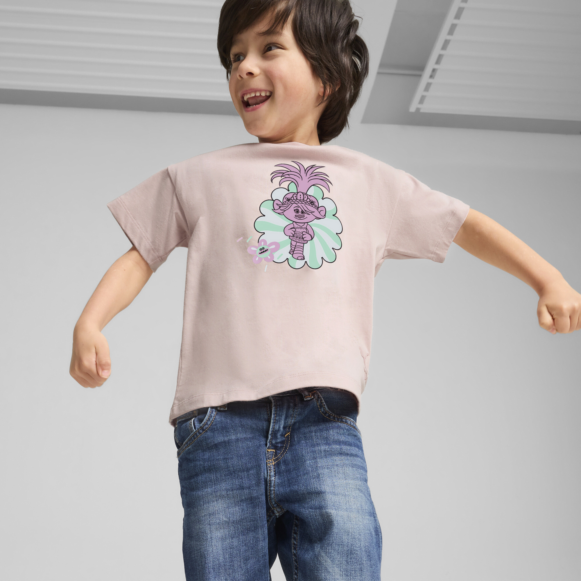 Puma x TROLLS Graphic T-Shirt Kinder | Mit Print | Mauve Mist | Größe: 7-8Y