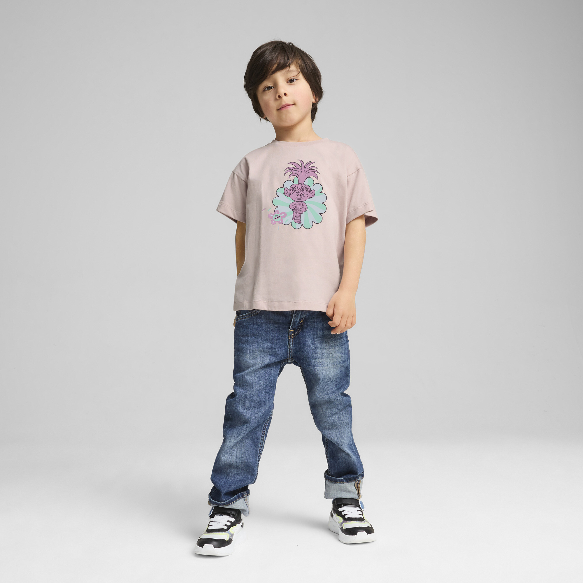 Puma X TROLLS Graphic Tee Kids, Pink, Size 7-8Y, Clothing