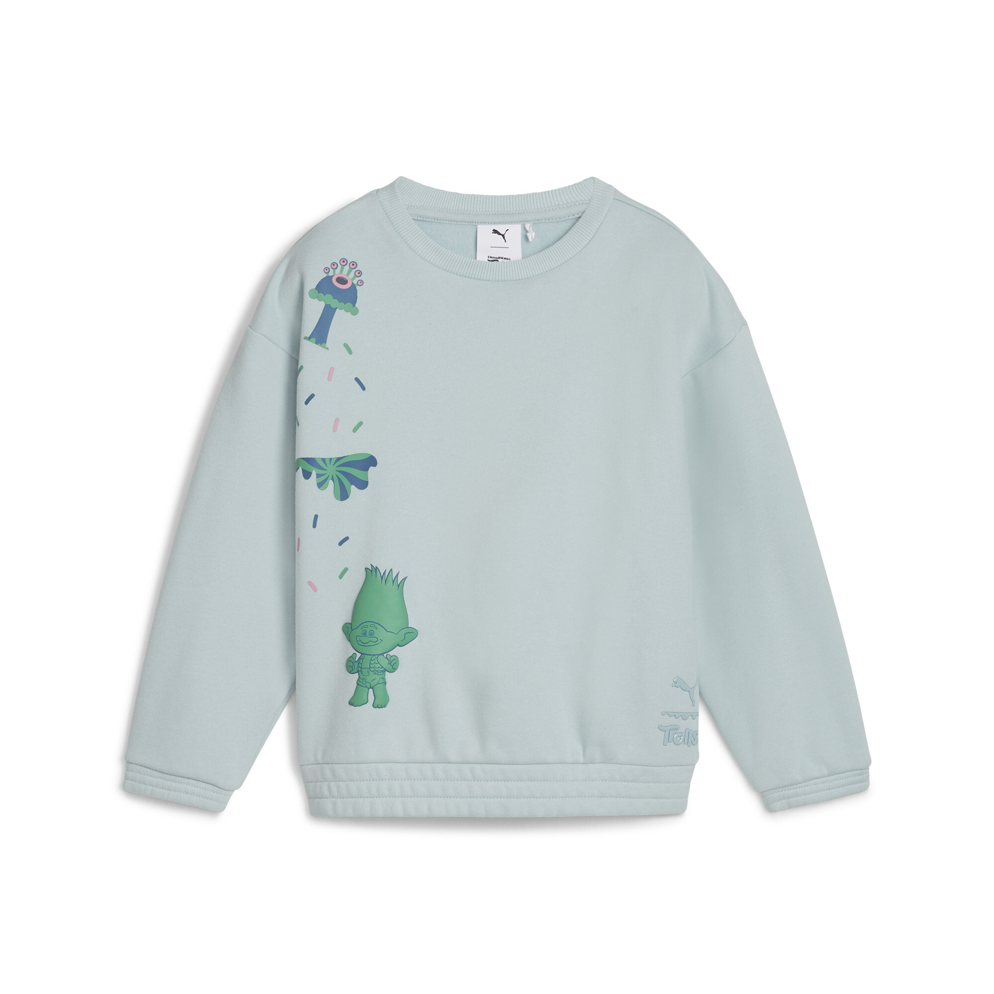 Puma x TROLLS Graphic Crew Shirt Sweat Kids, Blue, Size 4-5Y, Shoes