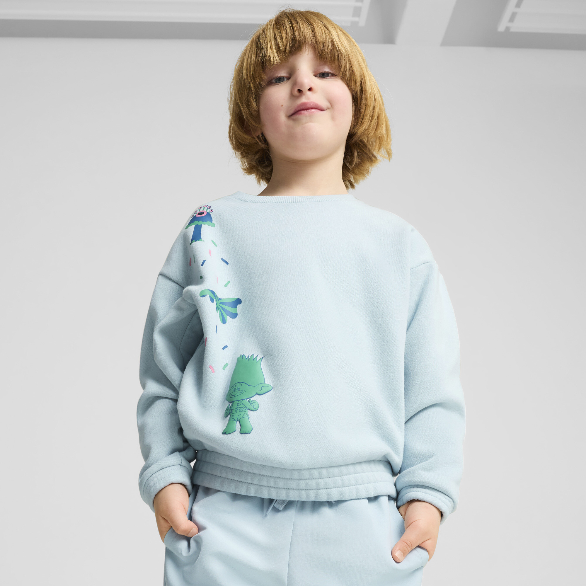 Puma x TROLLS Graphic Sweatshirt Kinder | Mit Print | Frosted Dew | Größe: 5-6Y