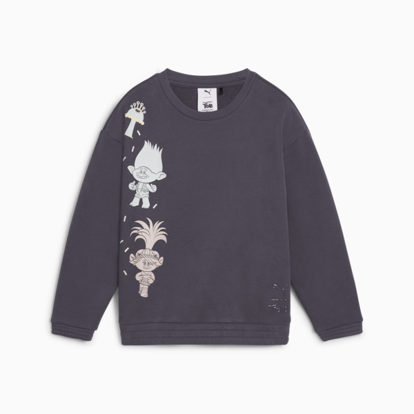PUMA x TROLLS Graphic Crew Sweat Kids, Galactic Gray, large-ZAF