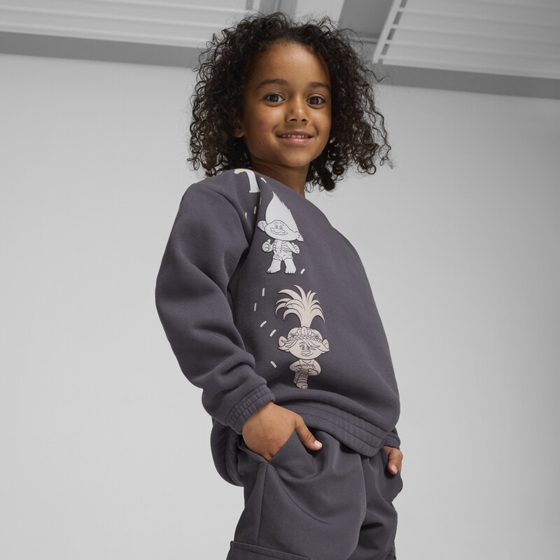 

PUMA X TROLLS Kid's Relaxed Fit Graphic Crew Neck Sweatshirt