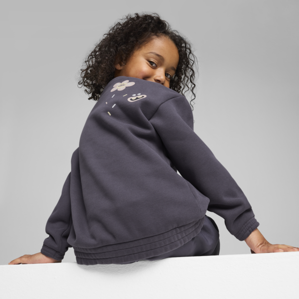 PUMA x TROLLS Graphic Crew Sweat Kids, Galactic Gray, large-ZAF