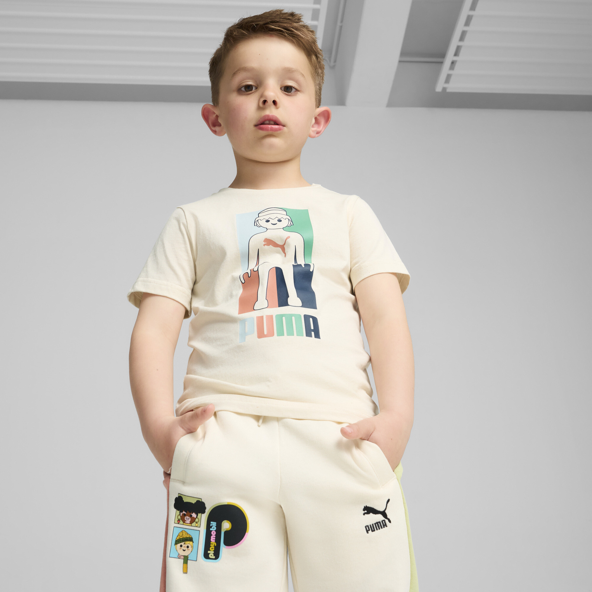 Puma x PLAYMOBIL® T-Shirt Kinder | Mit Print | Multi | Größe: 7-8Y