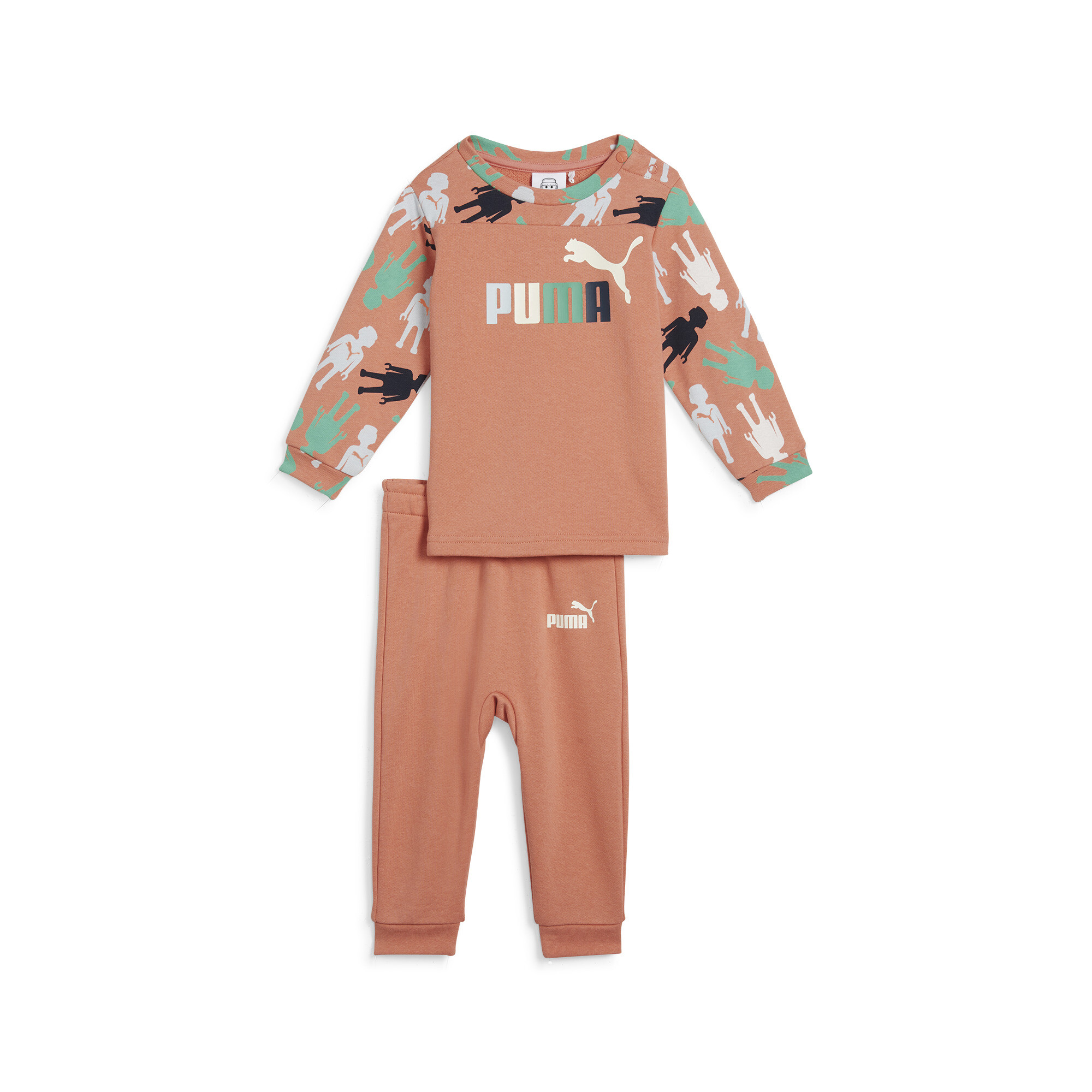 Puma x PLAYMOBIL® Crew Jogginganzug Kleinkinder | Mit Print | Deeva Peach | Größe: 6-9M