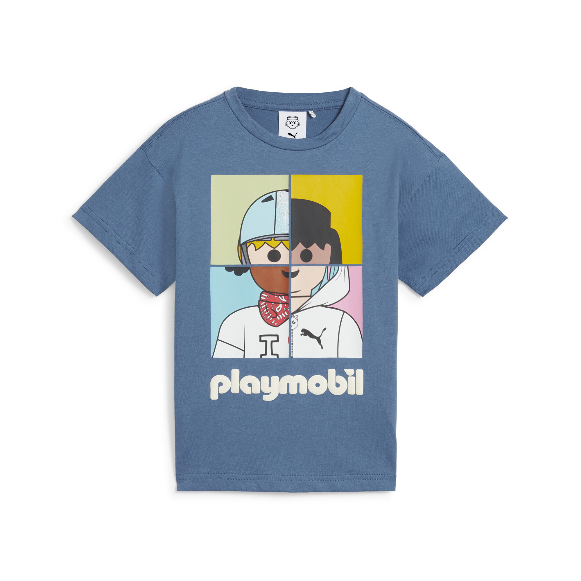 Puma x PLAYMOBIL® Graphic T-Shirt Kinder | Mit Print | Blue Horizon | Größe: 2-3Y