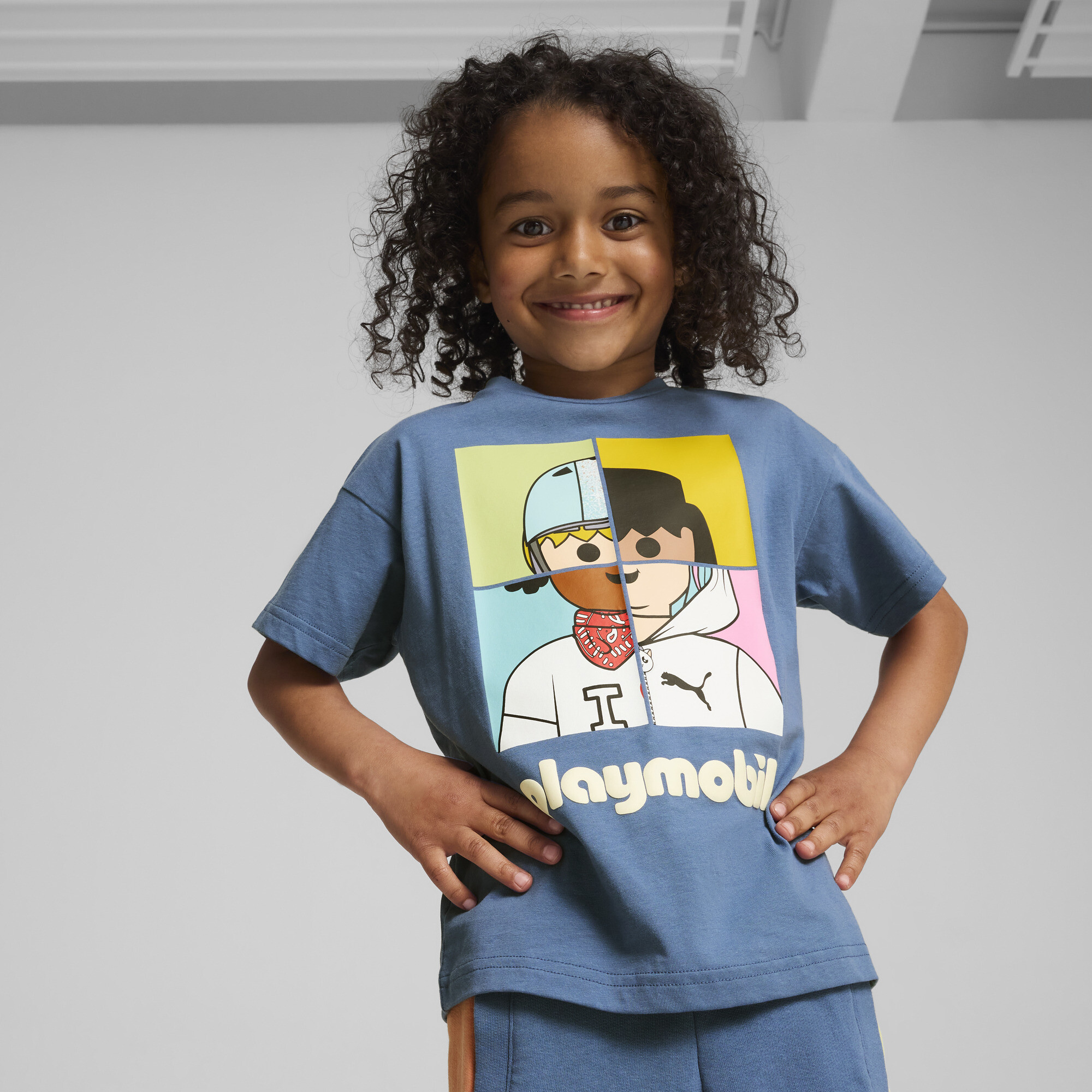 Puma X PLAYMOBIL® Graphic Tee Kids, Blue, Size 2-3Y, Clothing