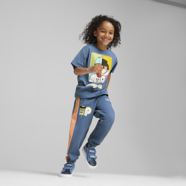 PUMA x PLAYMOBIL Graphic Tee Kids, Blue Horizon, large-MEX