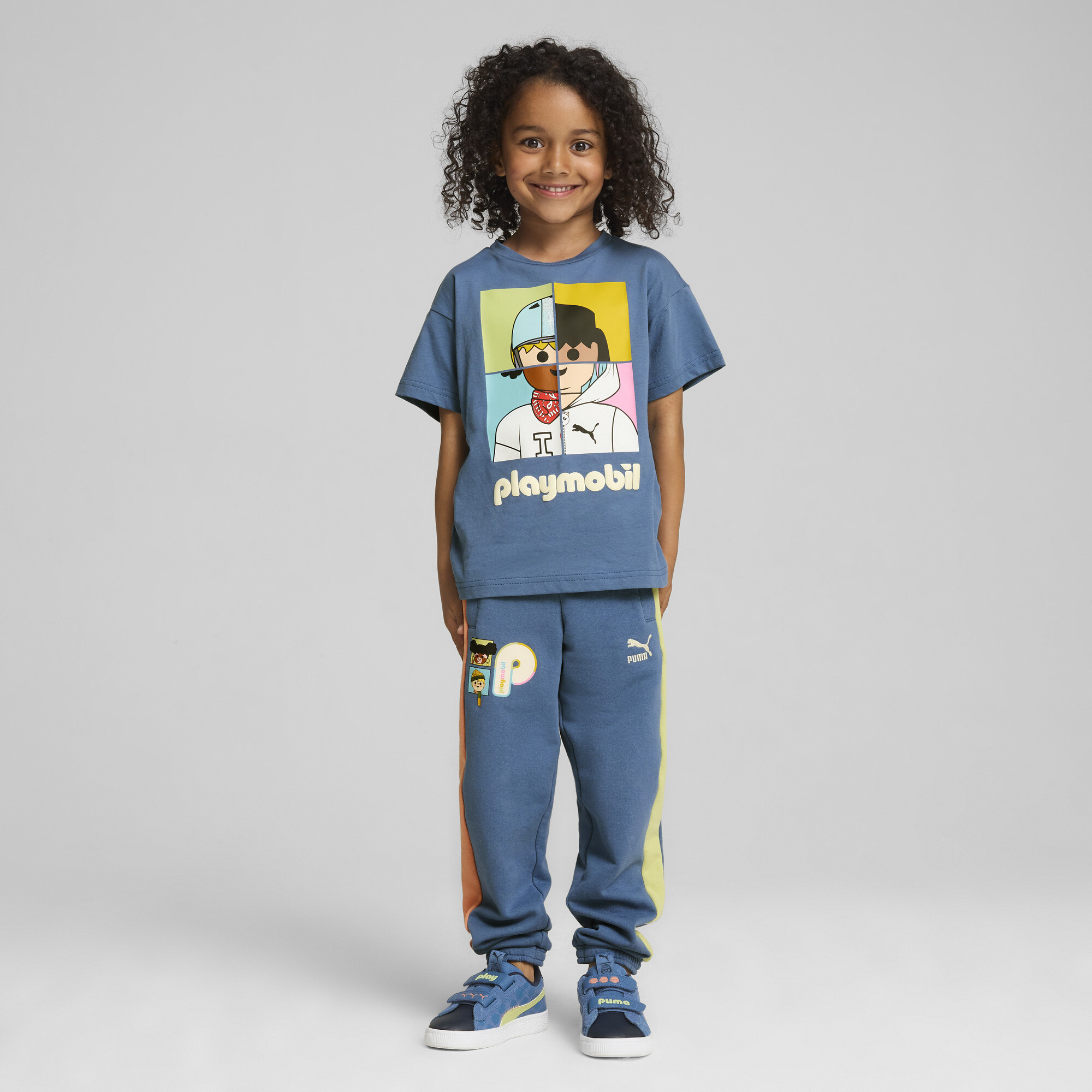 Puma X PLAYMOBIL® Graphic Tee Kids, Blue, Size 2-3Y, Clothing