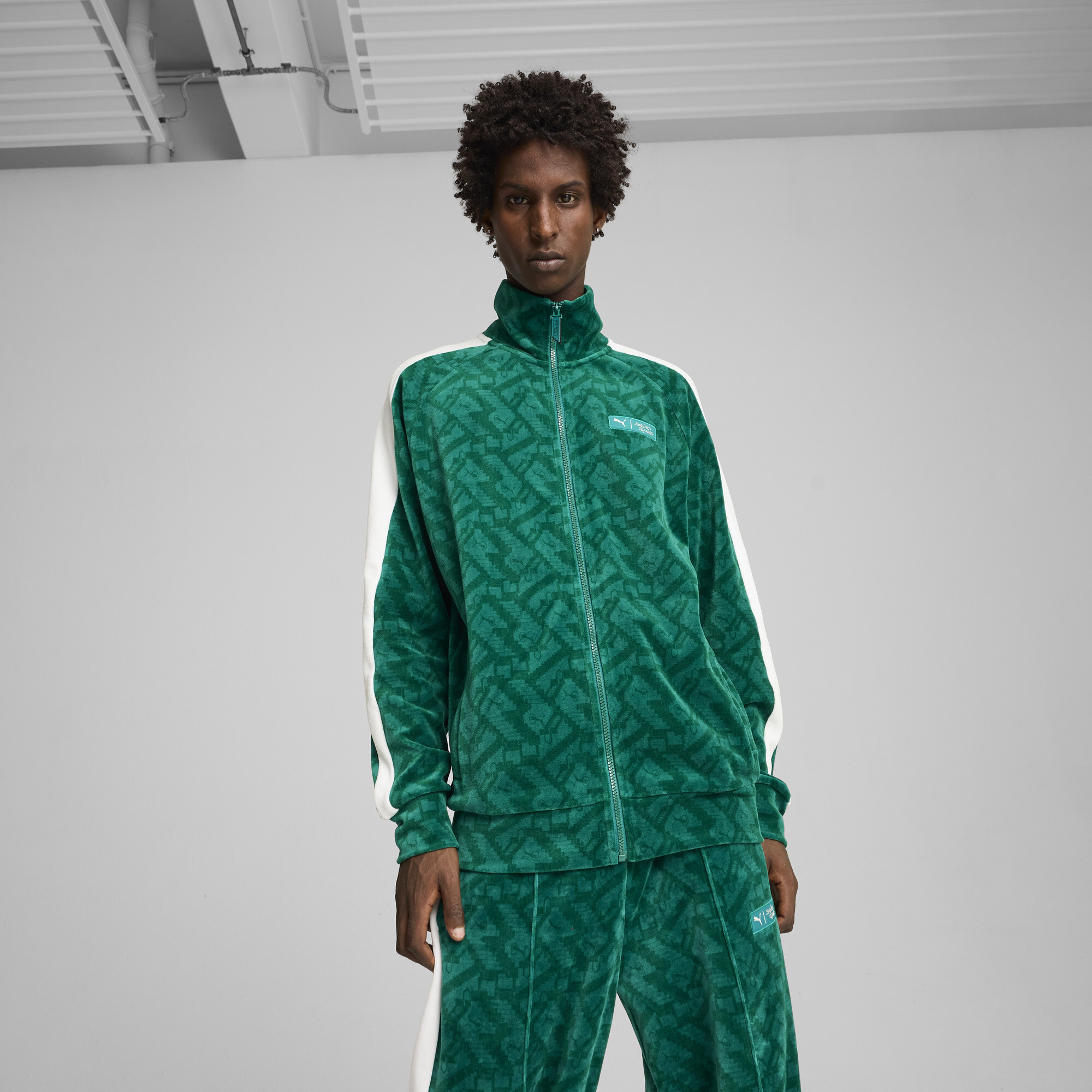 Puma x SQUID GAME T7 Jacke Herren | Mit Other Pattern | Mint Tea | Größe: S