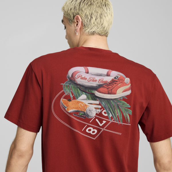 Remera PUMA x PALM TREE CREW con estampa para hombre, Mars Red, large-ARG