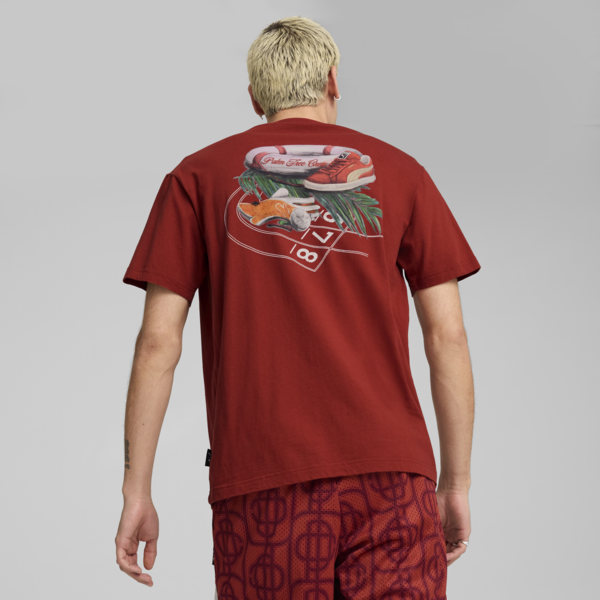 Remera PUMA x PALM TREE CREW con estampa para hombre, Mars Red, large-ARG