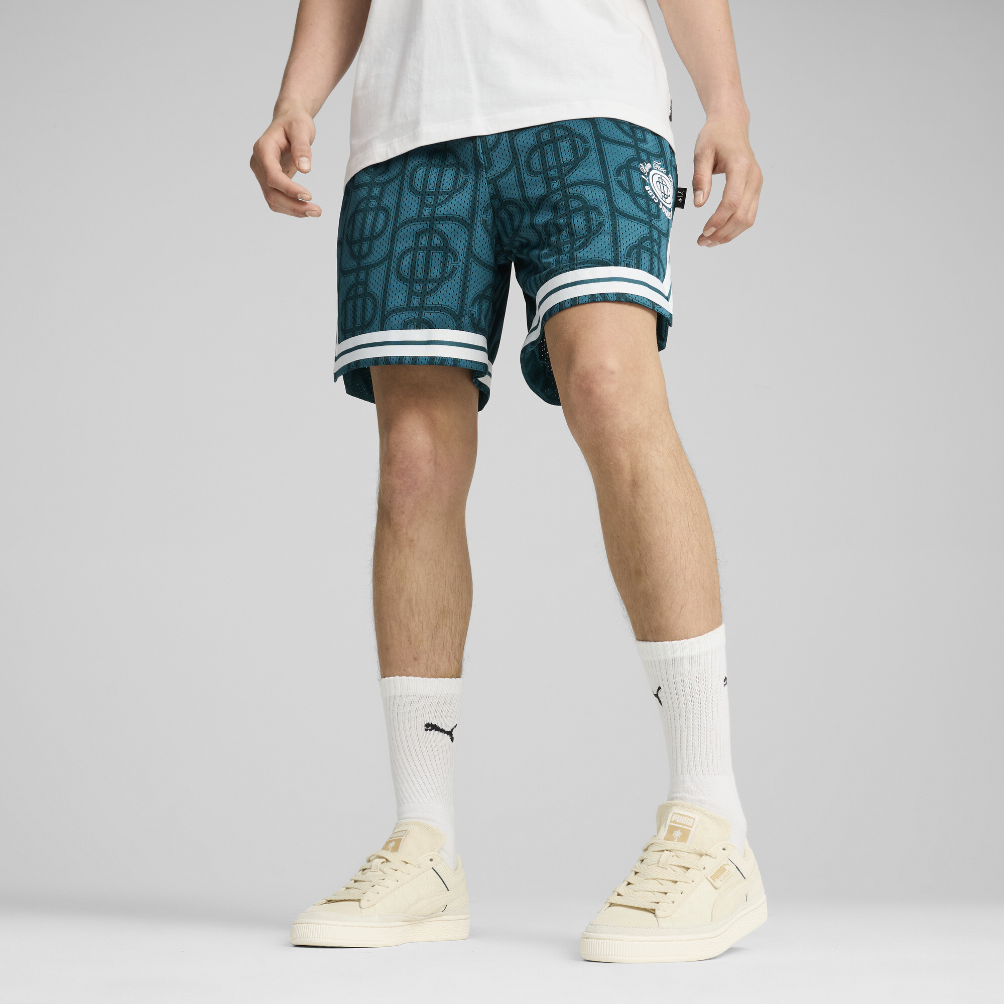 Puma X PALM TREE CREW Mesh-Shorts mit Allover-Print Herren | Mit Other Pattern | Cold Green/Aop | Größe: XXL