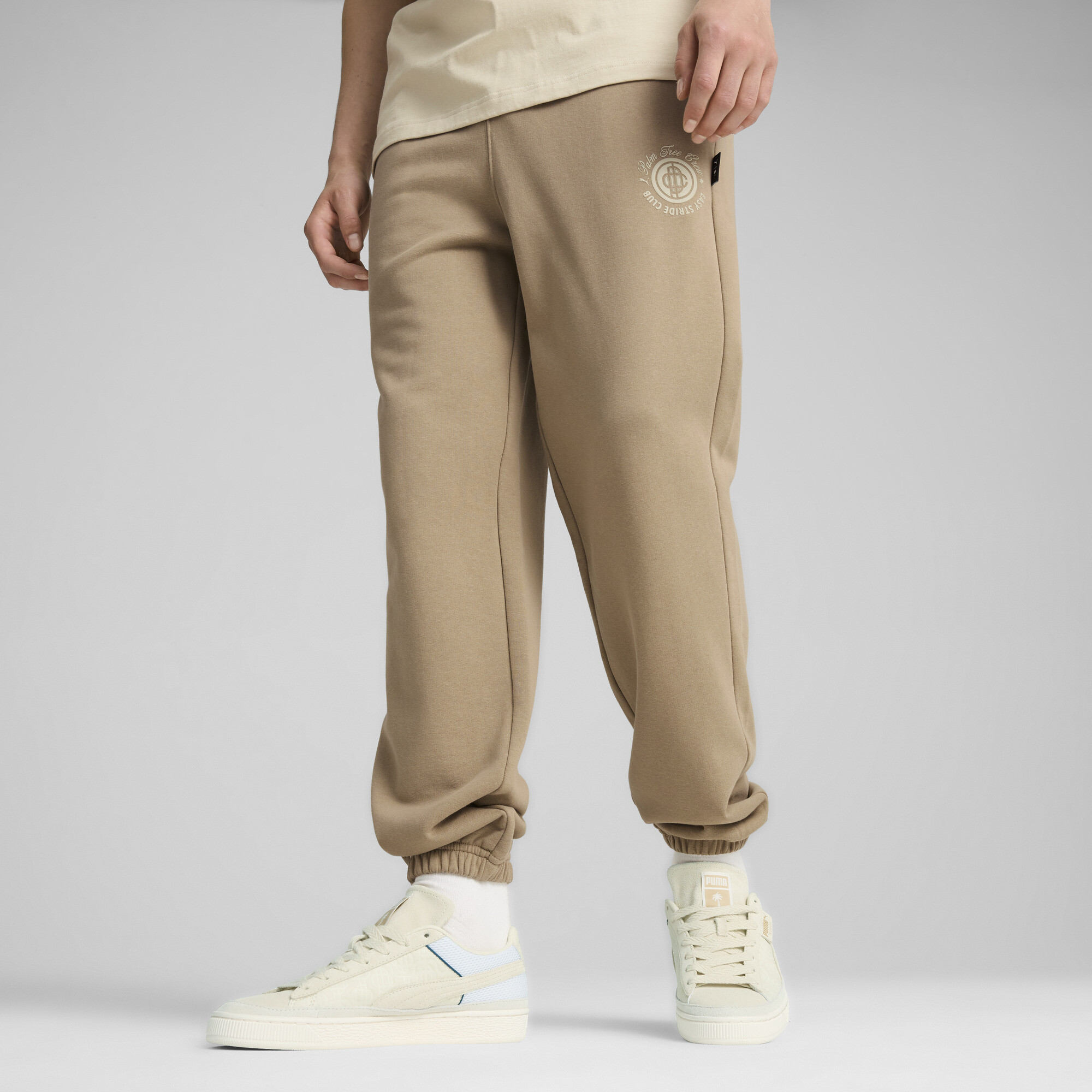 Men's Puma X PALM TREE CREW Sweatpants, Beige, Size M, Clothing