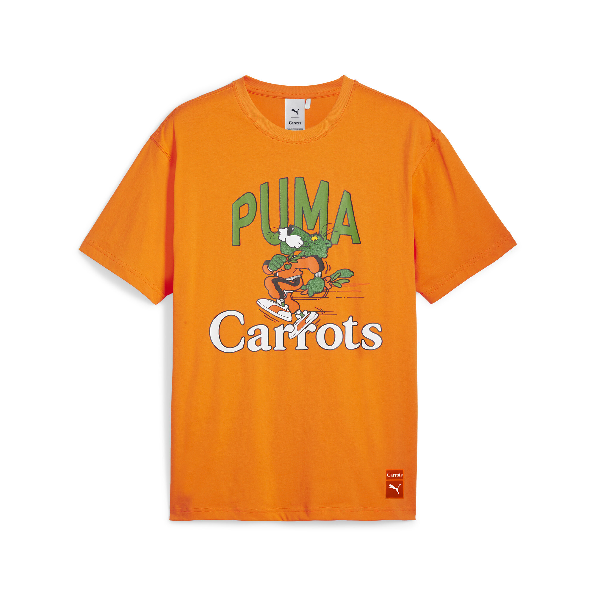 商品情報PUMAxCarrotsのコレクションより、グラフィックTシャツが登場。ストリートウェアブランド「Carrots」とプーマがタッグを組んで生み出された、遊び心あふれるストリートウェアコレクショ