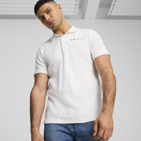 BMW M Motorsport Jacquard Polo Men, PUMA White, large-ZAF