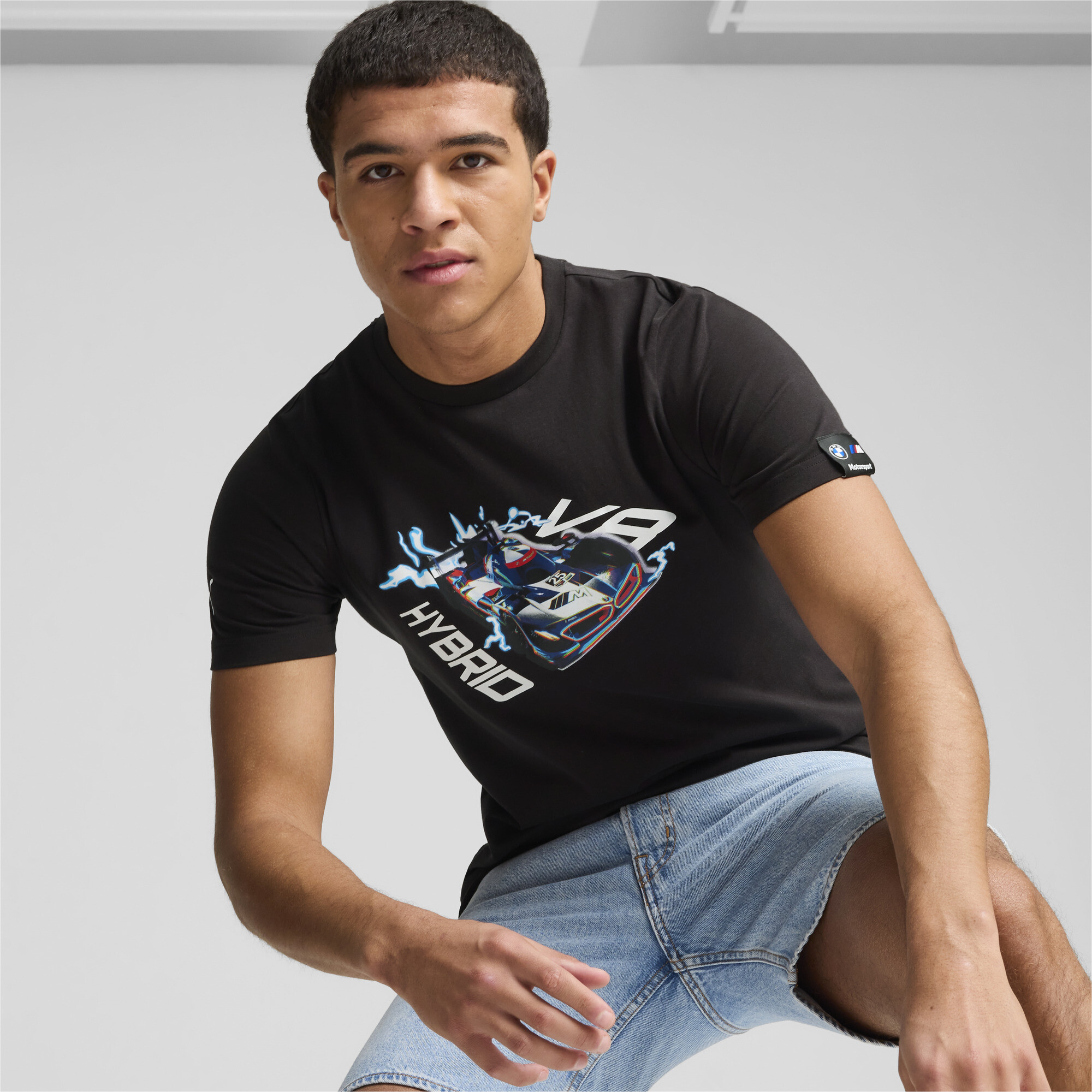 Puma BMW M Motorsport T-Shirt mit Autografik Herren | Mit Plain | Black | Größe: L