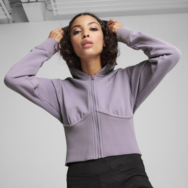 Puma Dare To Gym2k Women's Cropped Hoodie In Pale Plum