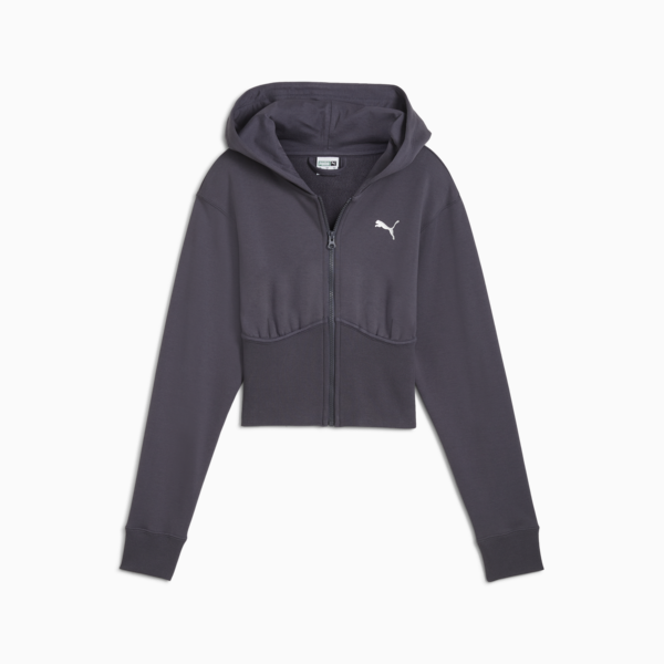DARE TO Cropped Hoodie Women, Galactic Gray, large-ZAF