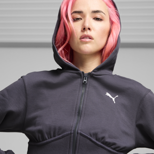 DARE TO Cropped Hoodie Women, Galactic Gray, large-ZAF