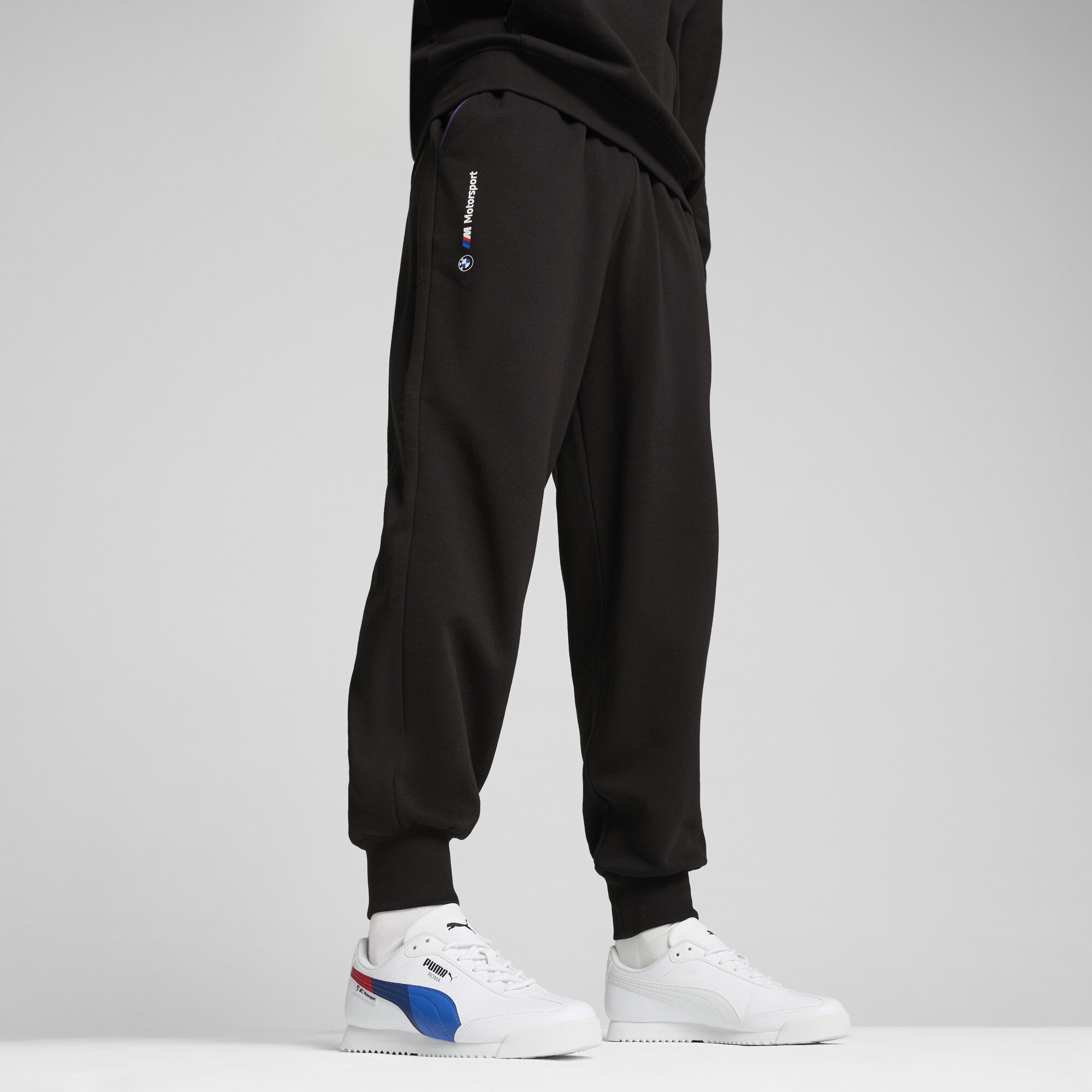 Men's Puma BMW M Motorsport ESS+ Fleece Pants, Black, Clothing