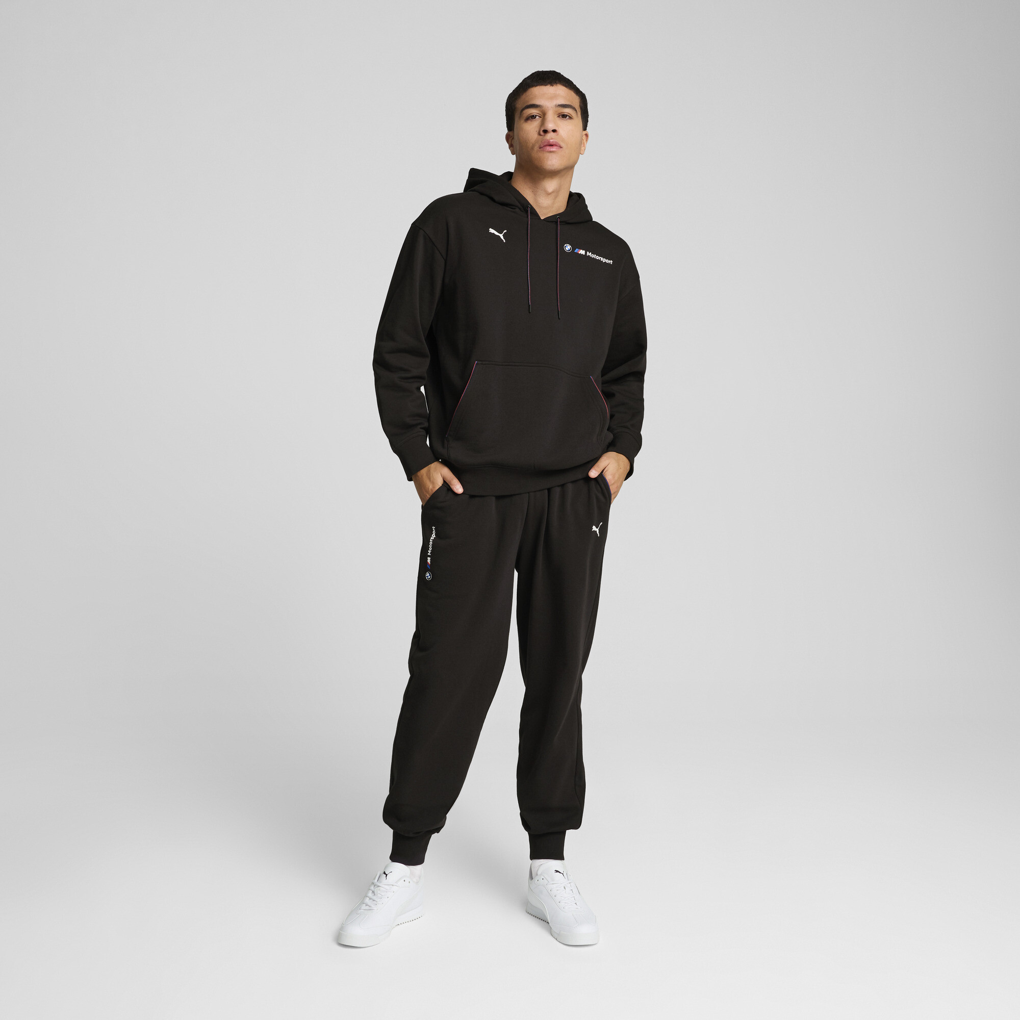 Men's Puma BMW M Motorsport ESS+ Fleece Pants, Black, Clothing