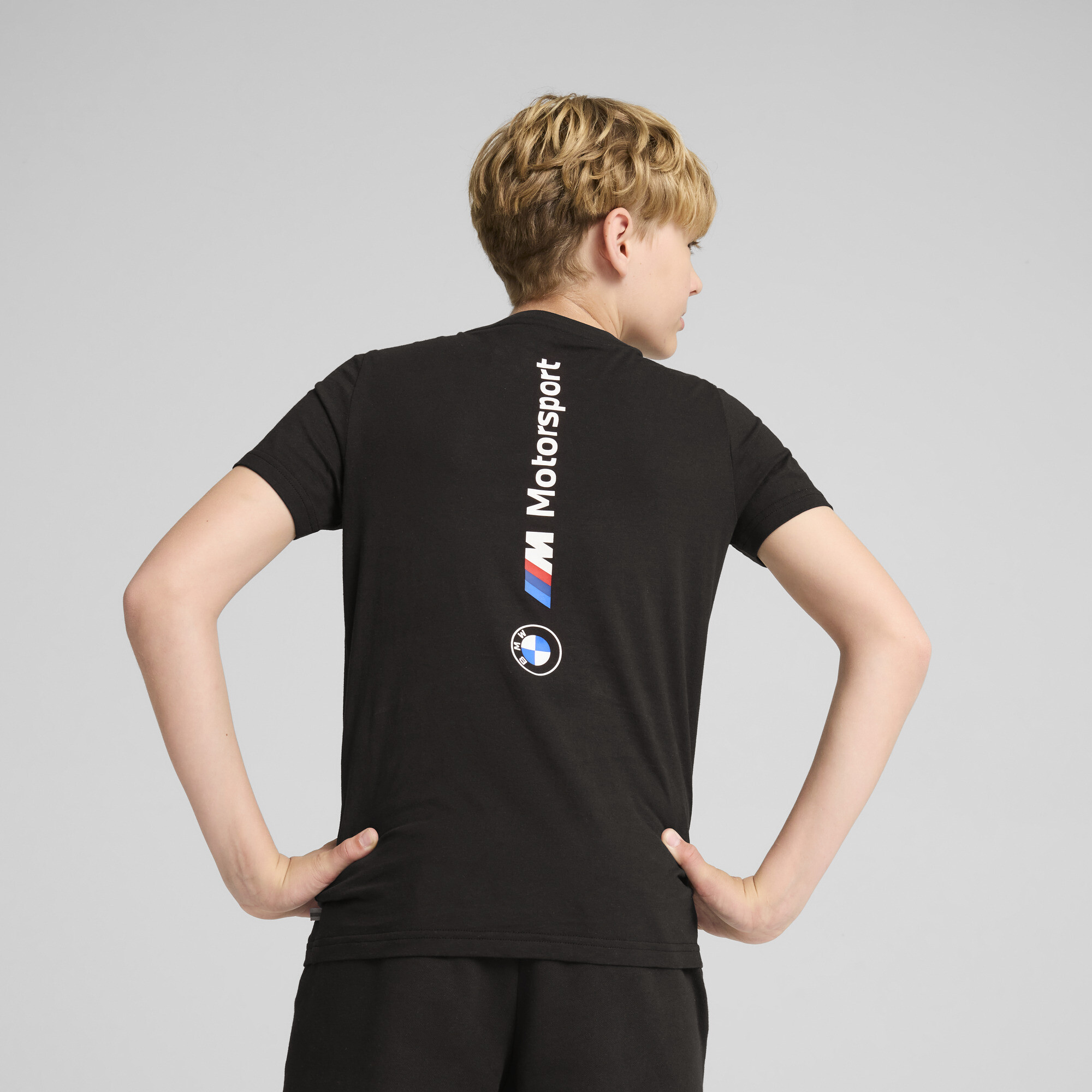 PUMA BMW M Motorsport ESS+ T-shirt met logo, Zwart, Maat 13-14Y thumbnail 4