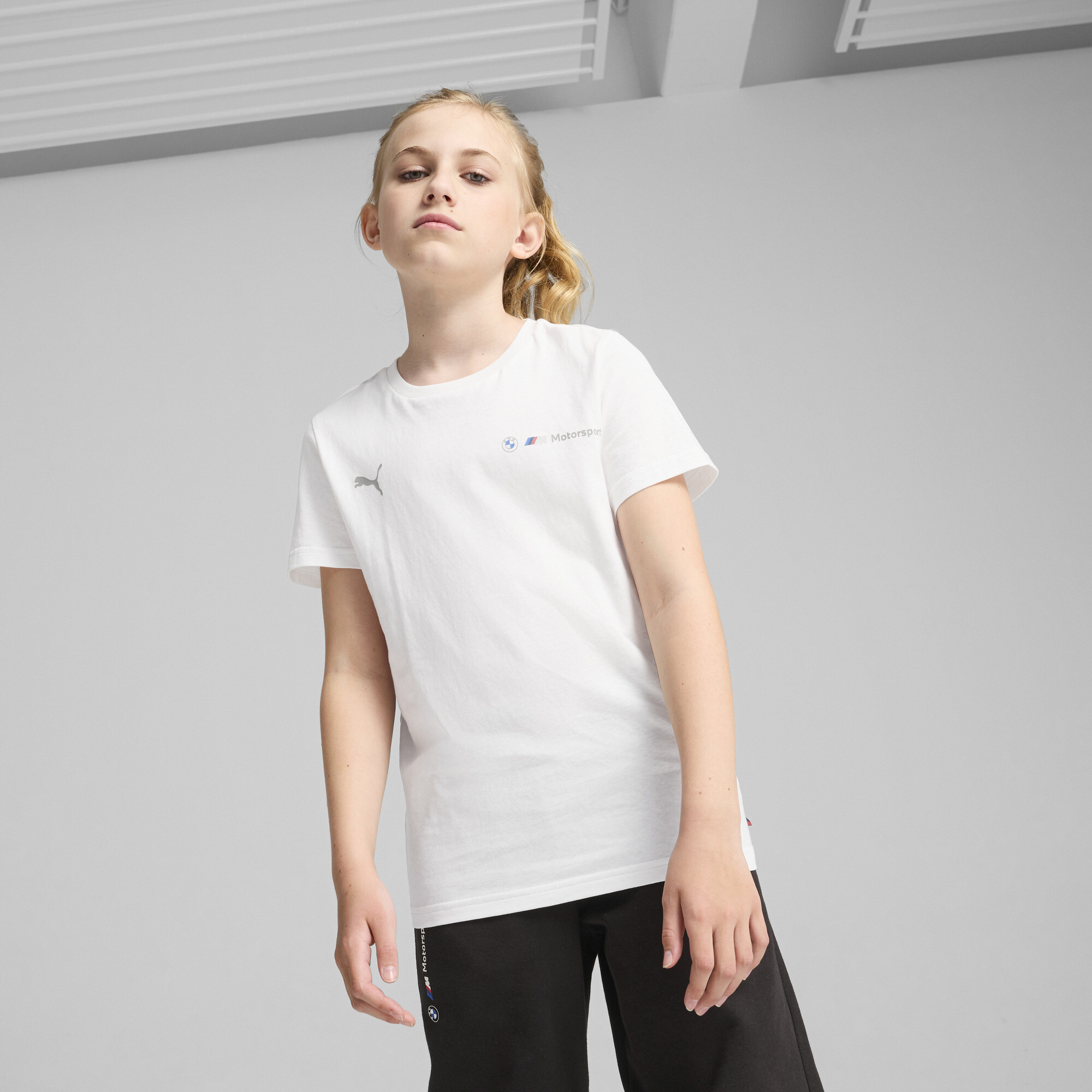 Puma BMW M Motorsport ESS+ Logo T-Shirt Teenager Für Für Kinder | Mit Plain | White | Größe: 11-12Y