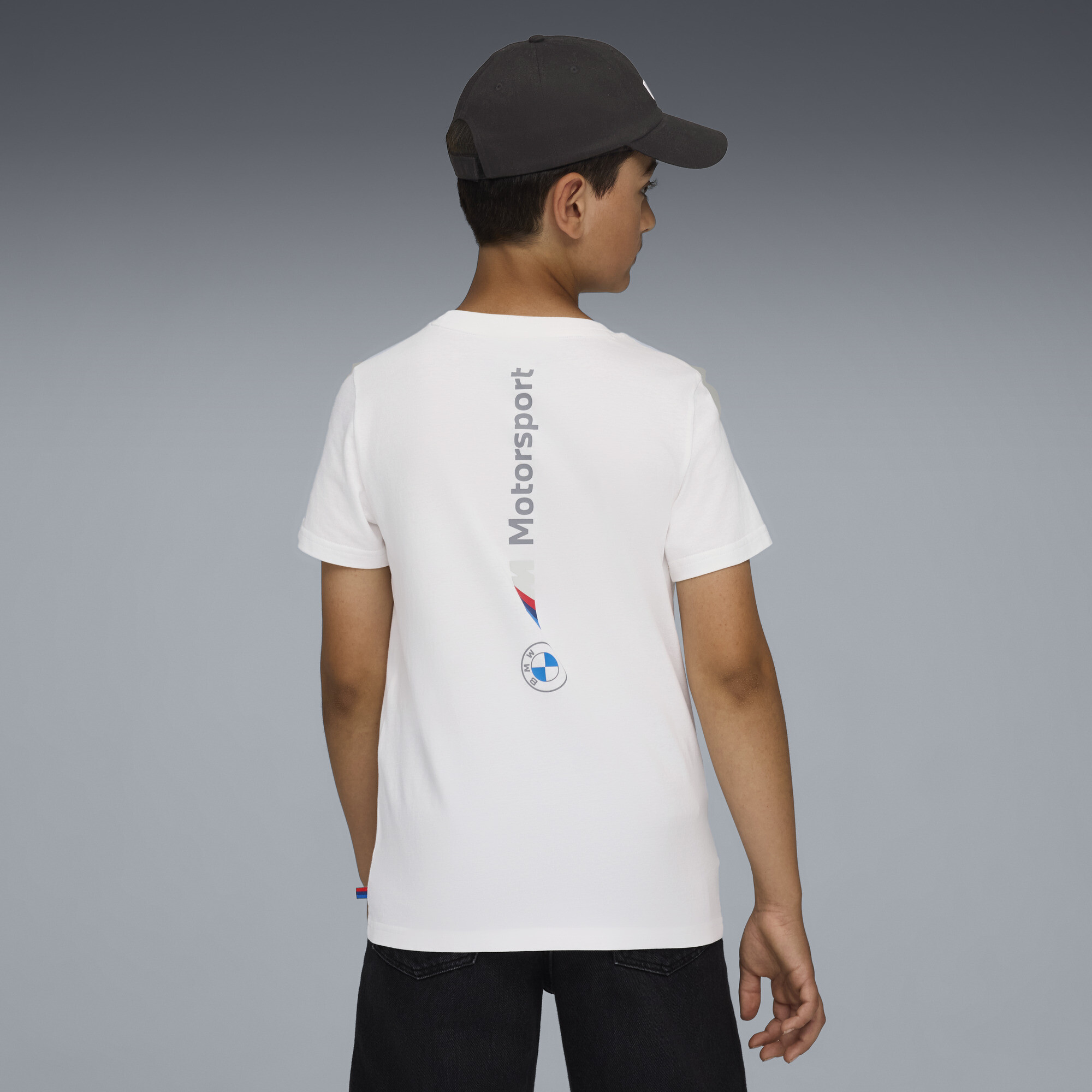 PUMA BMW M Motorsport ESS+ T-shirt met logo, Wit, Maat 4-5Y thumbnail 6