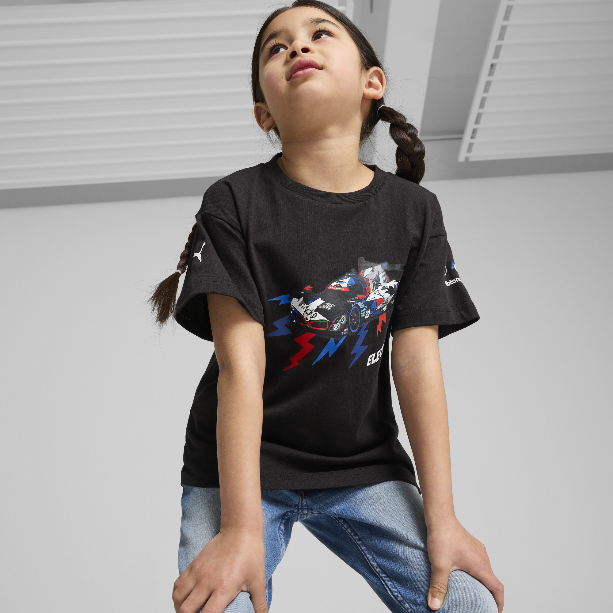 Puma BMW M Motorsport T-Shirt Kinder | Mit Plain | Black | Größe: 5-6Y