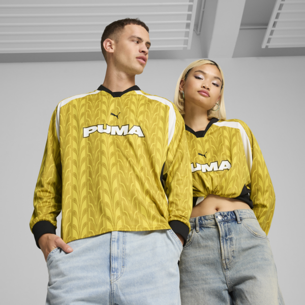 Playera de fÃºtbol  PUMA de manga larga, Fresh Pear-AOP, large-MEX