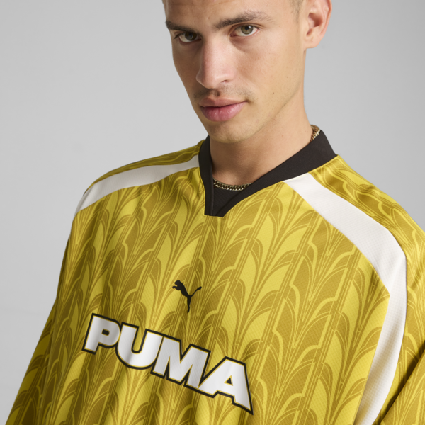 Playera de fÃºtbol  PUMA de manga larga, Fresh Pear-AOP, large-MEX