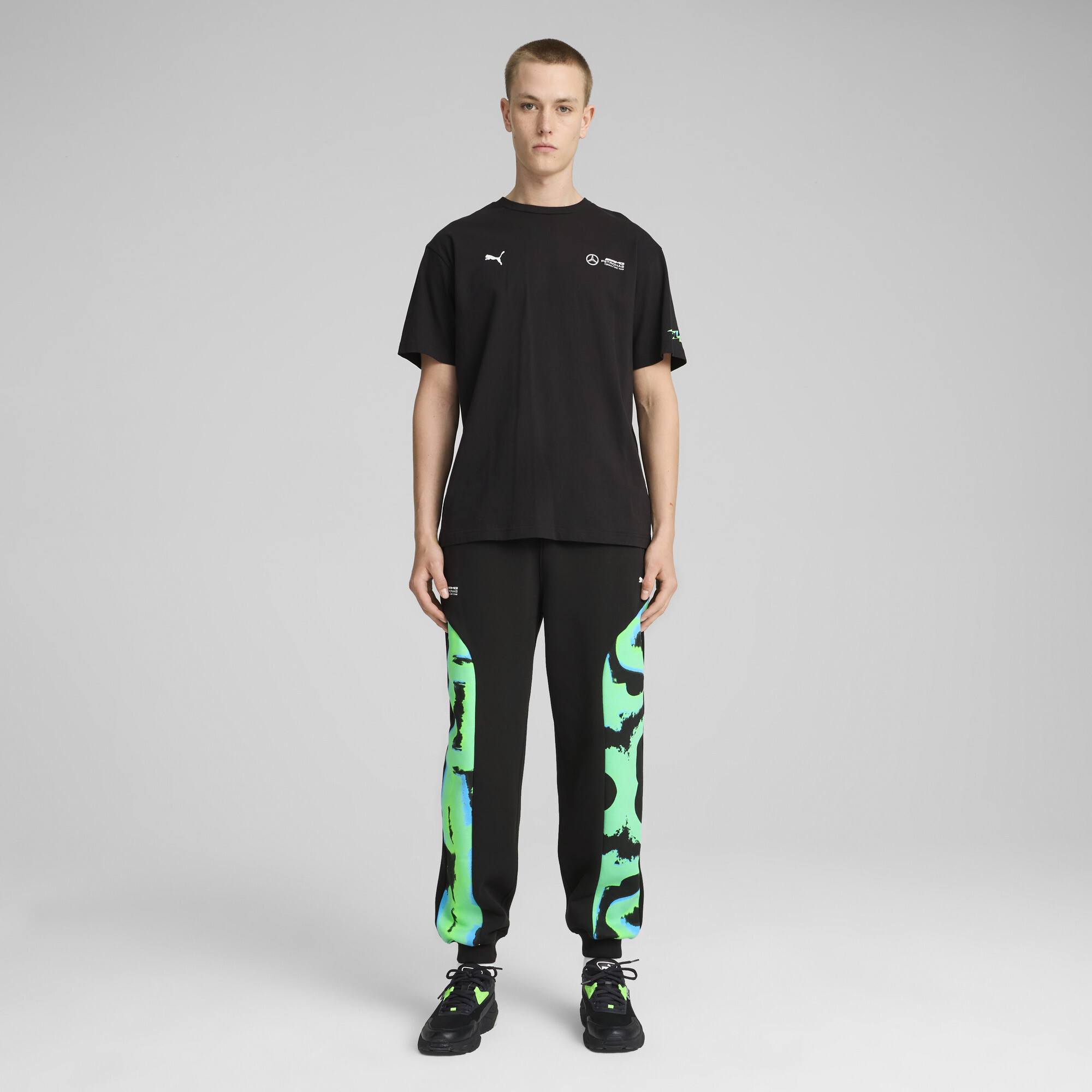 Men's Puma Mercedes-AMG Petronas F1® Neon Energy Sweatpants, Black, Size L, Sport