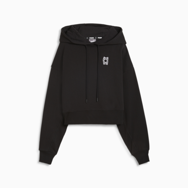 Sudadera de básquetbol con gorra para mujer, PUMA Black, large-MEX