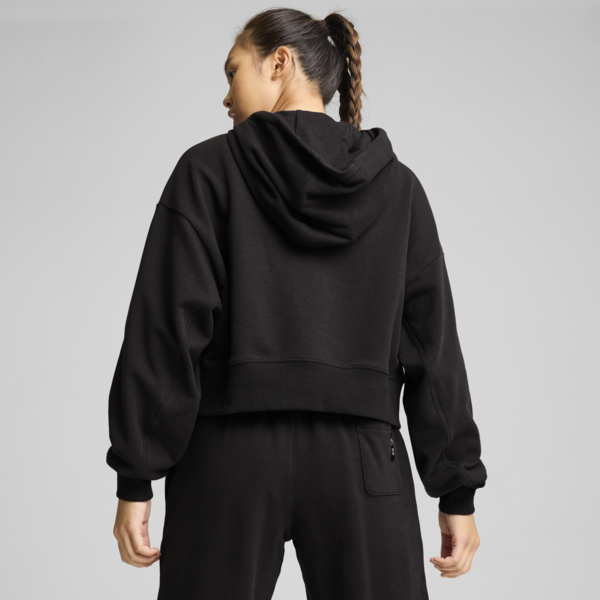 Sudadera de básquetbol con gorra para mujer, PUMA Black, large-MEX