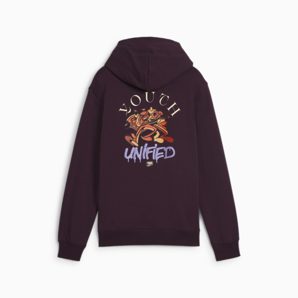 DOWNTOWN Graphic Hoodie Youth, Midnight Plum, large-MEX