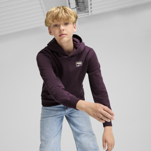 DOWNTOWN Graphic Hoodie Youth, Midnight Plum, large-MEX