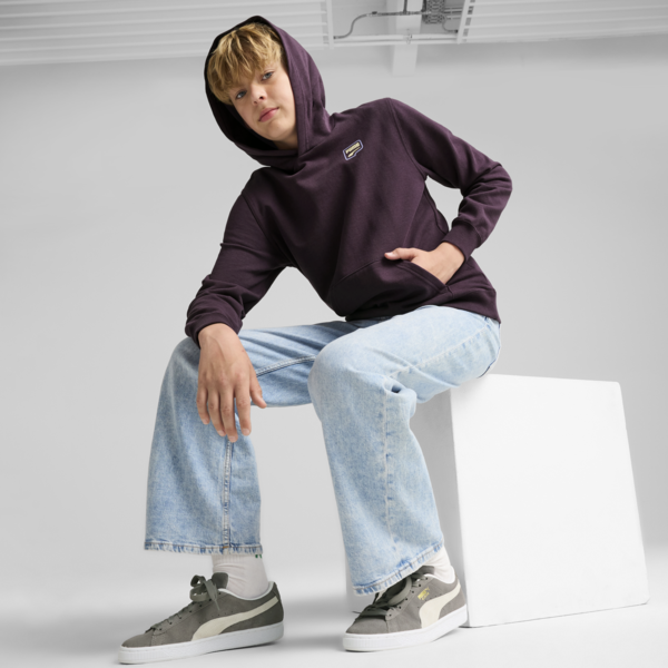 DOWNTOWN Graphic Hoodie Youth, Midnight Plum, large-MEX