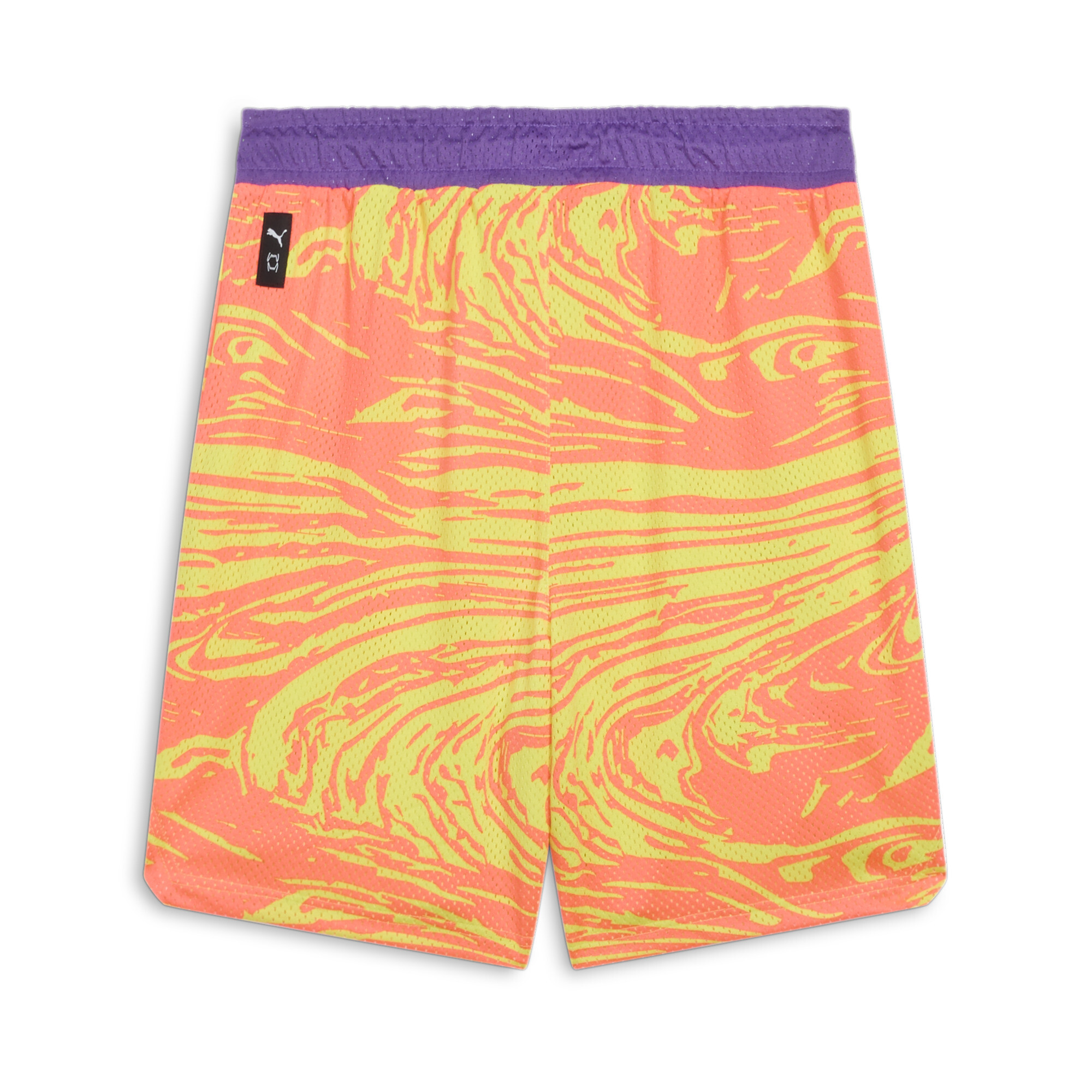 Men's Puma MELO SPARK All-Over-Print's Basketball Shorts, Yellow, Size 3XL, Clothing