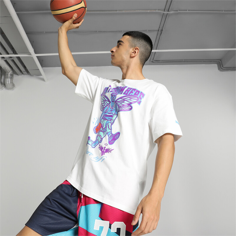 Men's PUMA MELO CHARLOTTE Basketball T-shirt in White size M