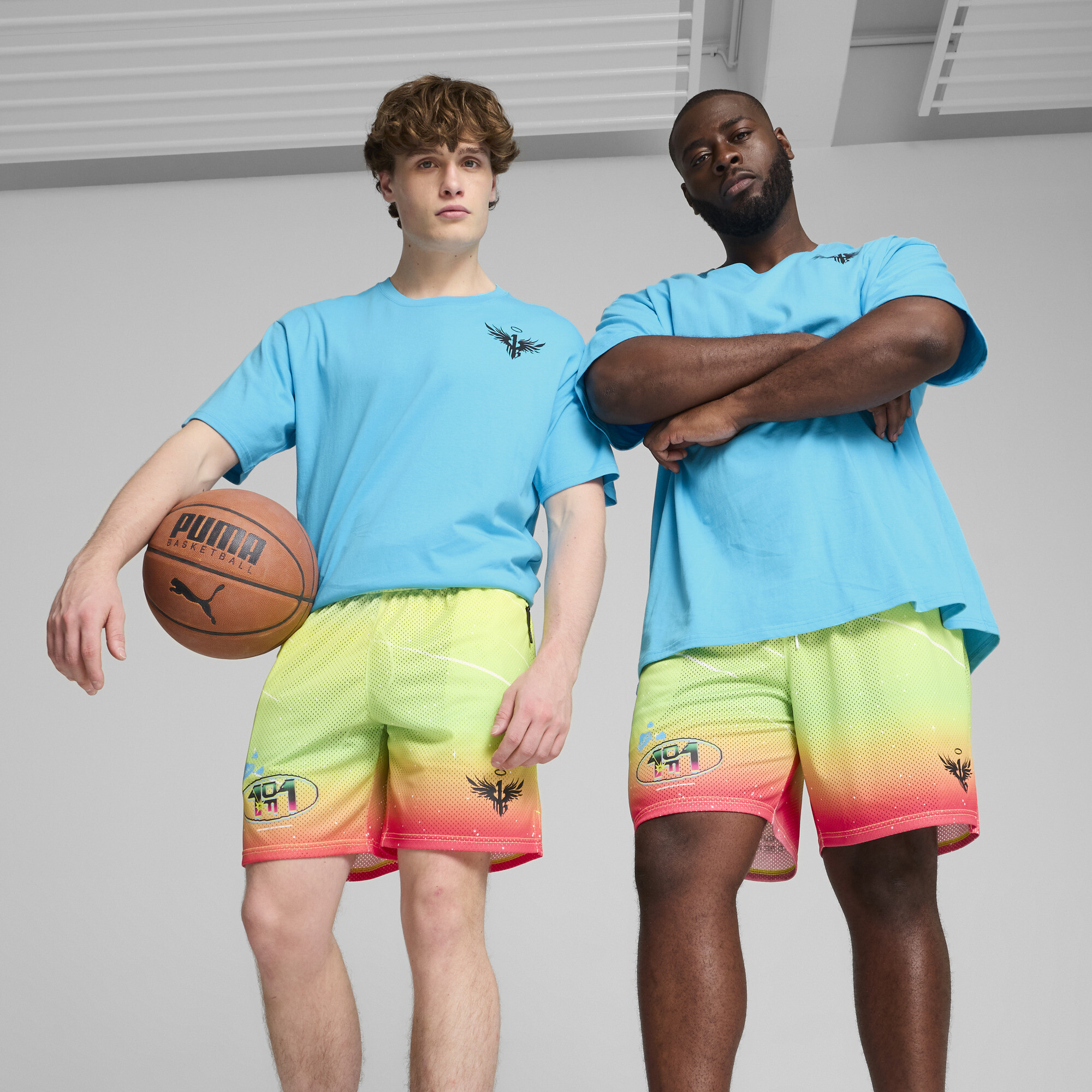 Puma MELO 1Love Basketballshorts Herren | Mit Colorful | Yellow Alert | Größe: XXL