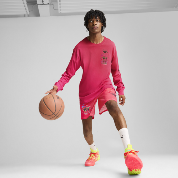Remera de basketball MELO 1Love de manga larga para hombre, Pink Alert, large-ARG
