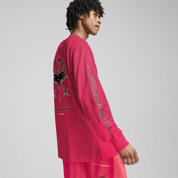 Remera de basketball MELO 1Love de manga larga para hombre, Pink Alert, large-ARG